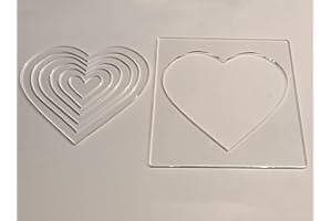 YUXUANISH Multi Heart Router Template,Hearts Router Inlay Template,Clear Acrylic Template for Woodworking&Craft(8" x8")