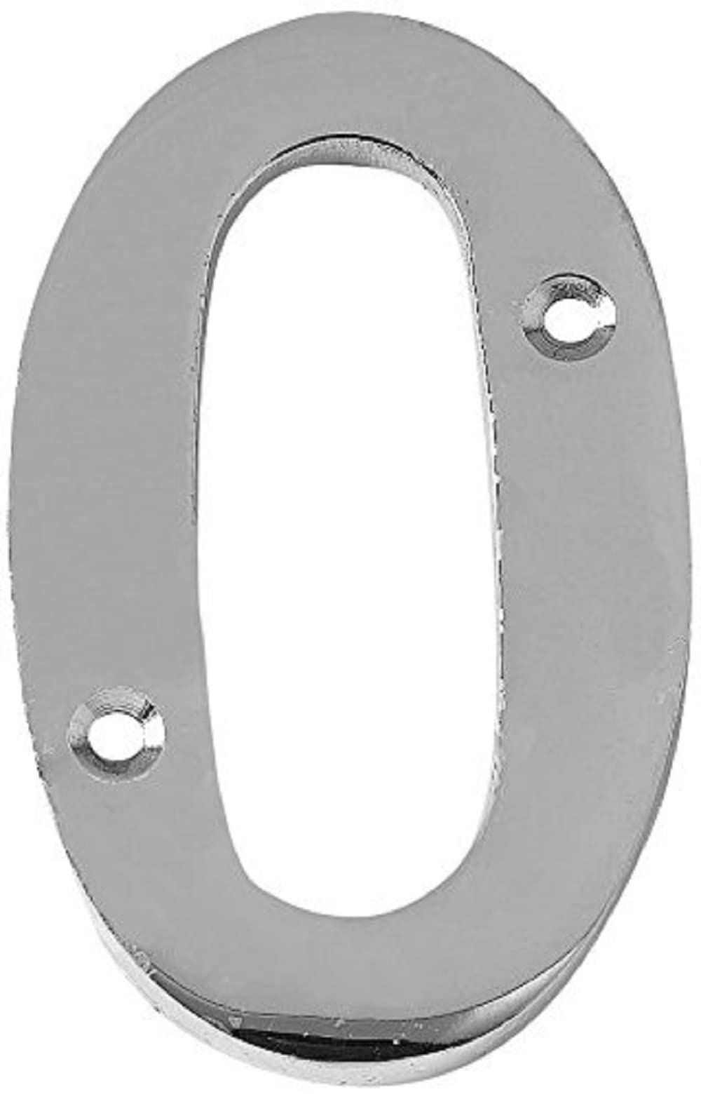 Merriway BH02999 Numeral, 50mm (2 inch) - No. 0, Polished Chrome