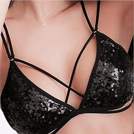 black sequin bralette