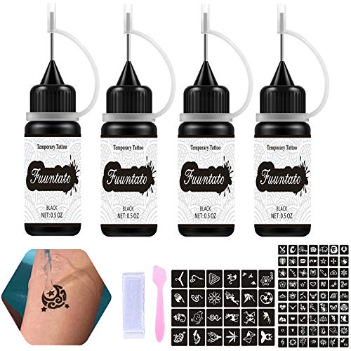 FUUNTATO Temporary Tattoos Kit, Permanent Tattoo Freehand Gel/Ink 80