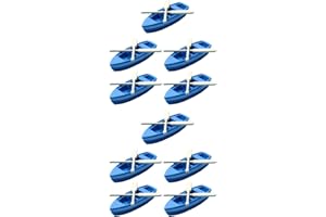 SAFIGLE 10 Sets Miniature Boat with Oars for Kids Dining Table Decor Tabletop Miniatures Dining Room Table Decor Canoe Model Figurine Tabletop Decor Sea Decor Child Wooden Fairy Trinkets