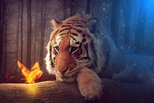 Santin Art Tiger Canvas Picture 12"x16" Framed and Ready to Hang