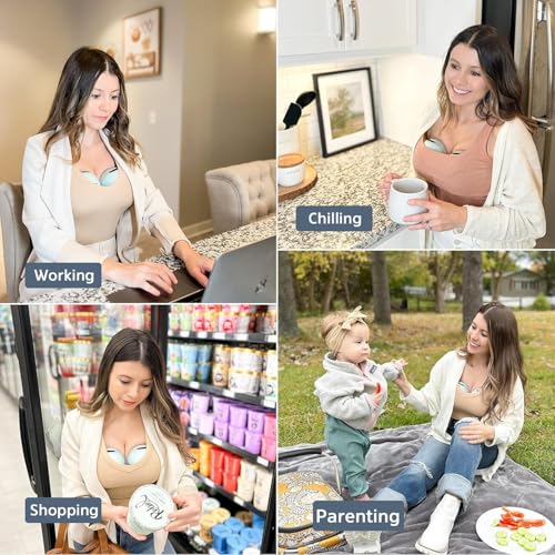 MOMMED Electric Breast Pump, 24mm Electric Breast Pumps with 3 Modes and 12 Powers, Leakproof Design Hands-Free Breast Pumps, Includes 17/19/21mm Flange Inserts