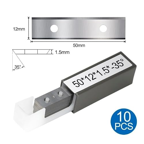 10pcs Carbide Reversible Insert Cutter 50x12x1.5mm Double Edged