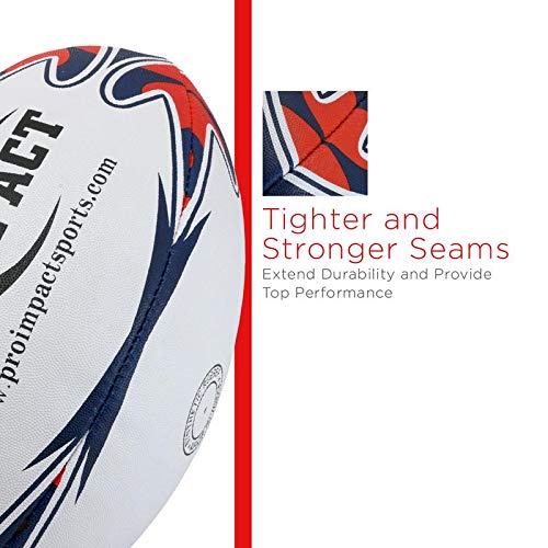 Pro Impact Match Rugby Ball Professional Grade Ball, Heavy Duty