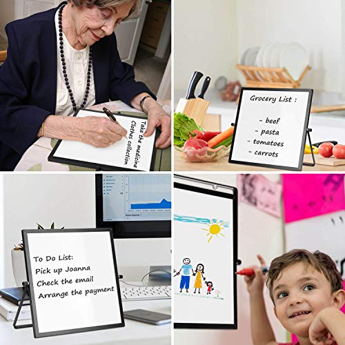 Small Desktop Dry Erase Whiteboard 12” x 12” Portable Mini