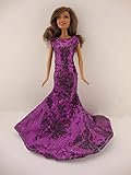 Awe Inspiring Purple Sequined Mermaid Gown Made to Fit Barbie Doll