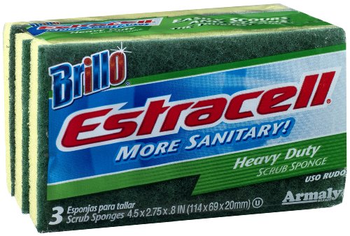 Brillo Estracell Heavy Duty Scrub Sponge, 3-Count Brillo Estracell Heavy Duty Scrub Sponge, 3-Count