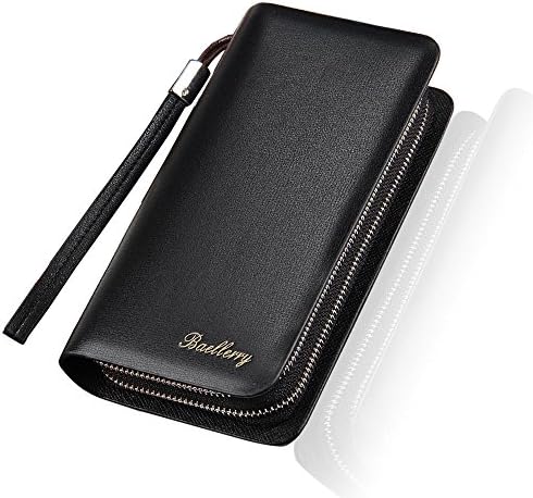 Men Clutch Bag Business handbag Wallet Long Purse Card Case Money Clip Leather