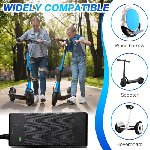 Electric Scooter Charger Mobility Scooter Charger 42V 2A AC Power Adapter Battery Charger for Electric Self-Balancing hoverboard Scooter Chargers Adapter with 6 Connections