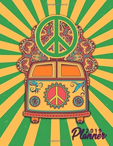 Download 2019 Planner: Nifty Hippie Travel Weekly and Monthly 2019 Organizer. Pretty VW Mini Van Yearly Calendar, Journal and Notebook (January 2019 - December 2019). PDF