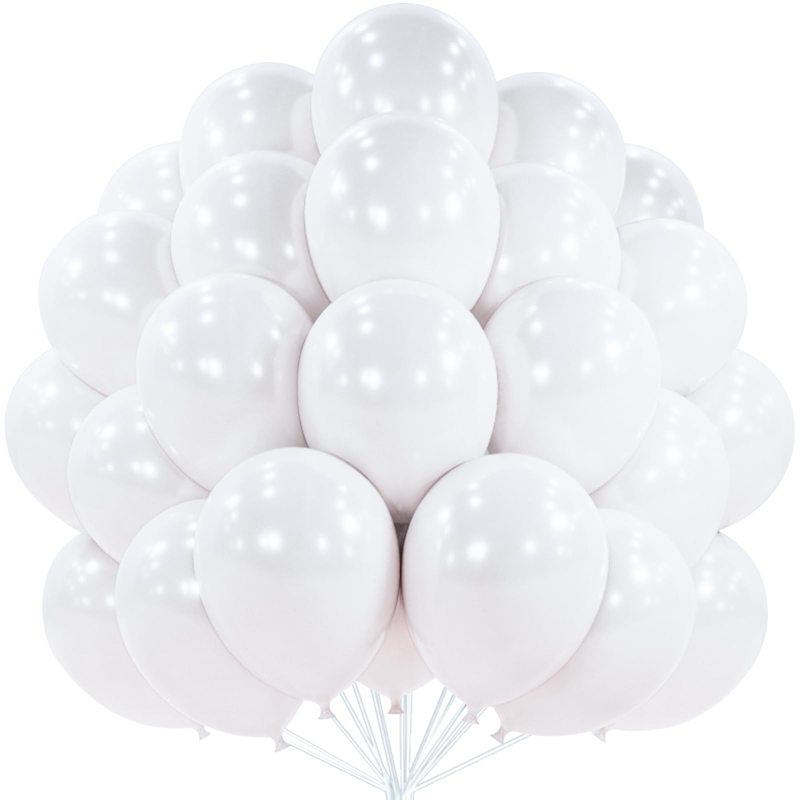 Photo 1 of PartyWoo Pearl White Balloons 50 pcs 12 Inch White Latex Helium Balloons for Wedding Bridal Graduation Engagement Baby Shower Gender Reveal Anniversary Birthday Party Decorations White-Z30