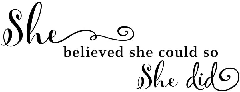 She Believed She Could So She Did Wall Art, Inspirational Decal Quote Saying, Motivational Home Decor, Encouragement Stickers
