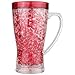 Lily's Home Double Wall Gel-Filled Acrylic Freezer Mugs, Great for Enjoying Lemonade or Brews at BBQs and Parties, Clear with Assorted Color Bases (15 oz. Each, Set of 4)