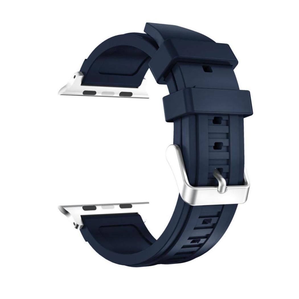 数量は多 For Apple Watchシリーズ3 Watchバンド38 Mmシリコン交換用スポーツバンドストラップ ベージュ ブルー B079gqrr5p Hermescolleges Ca