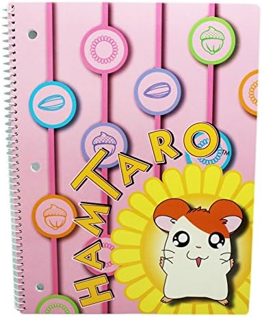 Hamtaro Pink Colored Spiral Notebook With Flower Graphic