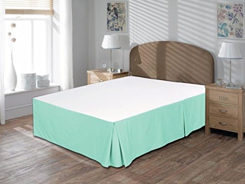 ShoppingDays 700-Thread-Count 16''inch hotel-Rooms Bedskirt 100% Egyptian Cotton King 1 Piece Bed Skirt ( Split Corner ) 16"Inch Drop Length All Around Solid Aqua Blue