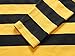 VETIOR Men's Comfy Cotton T-Shirt Black Yellow Striped Round Neck Long Sleeve