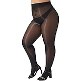 Yilanmy Plus Size Shiny Tights for Women, 40D Sheer Shiny Pantyhose Oil Silk Stockings Shimmer Jazz Tights