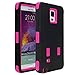 E LV Case for Galaxy Note 4 - Full Body Hybrid Armor Protection Case Cover for Samsung Galaxy Note 4 - Black/HOT Pink