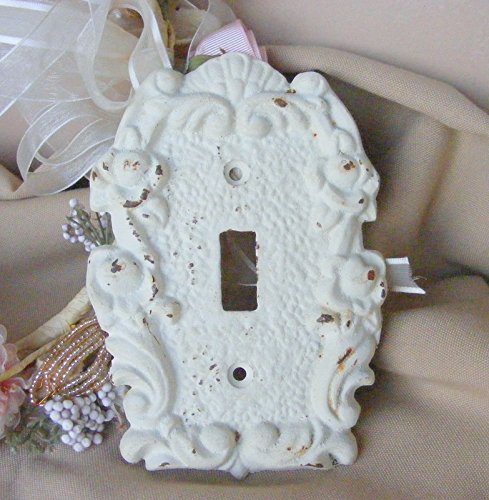 Cast Iron Antique White Single Switch Cover