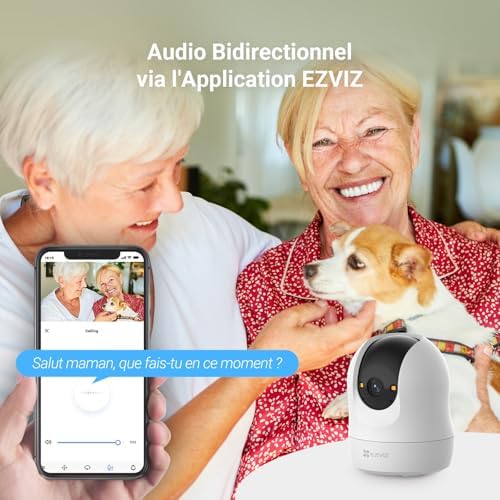 2K Caméra Surveillance WiFi Intérieure 360 °, Camera Bébé avec WiFi 2.4Ghz, Détection Humain, Vision Nocturne Intelligente, Suivi Auto-Zoom, C6N G1 2K 2PK
