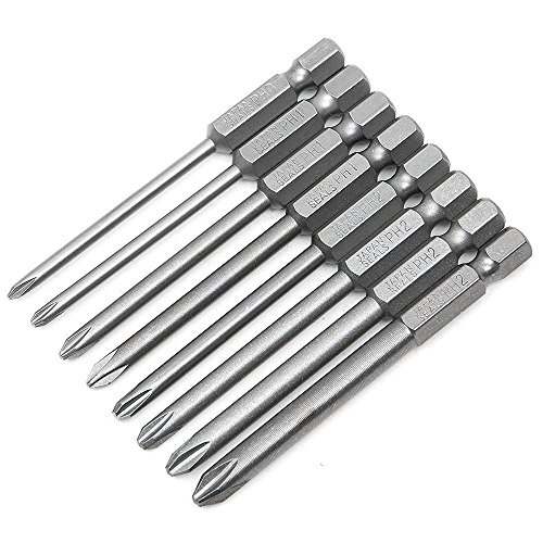 Click Here to See More Images 8pcs 75mm (3 In.) Magnetic Long Hex For Cross Phillips Screw Head Screwdriver Bits Electric Screwdriver Set