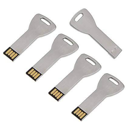 Uflatek 5 Pack 4 GB USB-Flash-Laufwerk Neuheit USB Stick Schlüssel Form Flash Drive Wasserdicht USB 2.0 Memory Stick Metall S