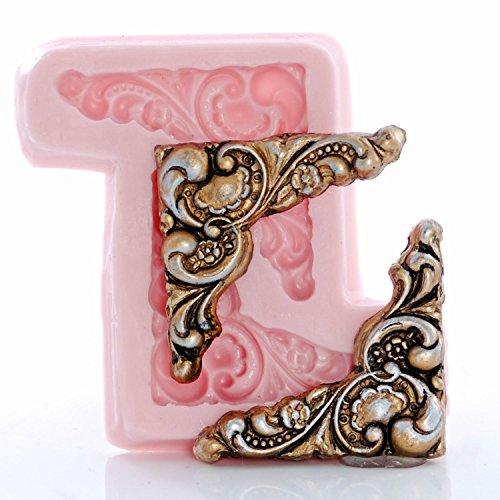 Victorian Corner Scroll Work Silicone Mold Food Safe Fondant, Chocolate, Candy, Resin, Polymer Clay, Craft, Jewelry Food Mold. - Thumbnail 6