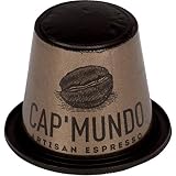 Cap'Mundo Paris 50 Pods for Nespresso Original Line Machines - Very Dark Roast Coffee Capsules - French Artisanal Espresso (Dark Ebene, 50 Capsules)