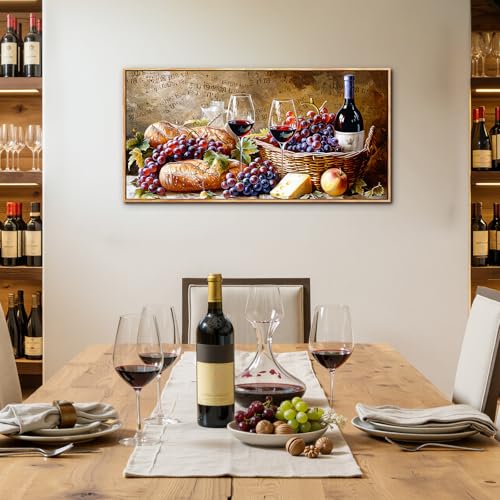 SERIMINO Modern Living Room Decoration Frames, Large Decorative Canvas, Vintage Kitchen Decoration, Red Wine Paintings Bedroom, Dining Room, Hallways, 50 x 100 cm
