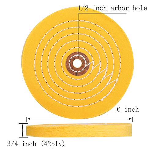 6" Buffing Polishing Wheels Grit Soft (30 Ply) Grit Fine (50 Ply