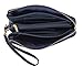 Humble Chic Vegan Leather Small Crossbody Bag or Wristlet Clutch Purse, Includes Adjustable Shoulder and Wrist Straps, Navy Blue, Dark Blue
