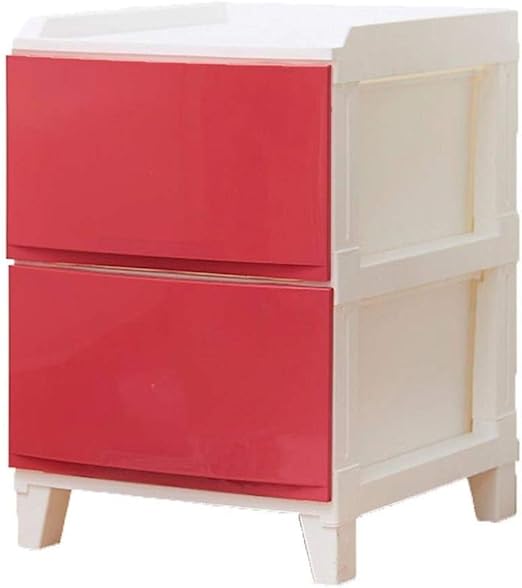 2 Drawer Bedside Coffee Side Table Plastic Storage Box Multi Function Stackable Storage Cabinet Finishing Cabinet Nightstand Color Red Amazon Ca Home Kitchen