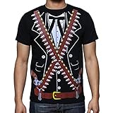 Viva Mexico Men's Mariachi Pistolero Bandido T-Shirt Large Black