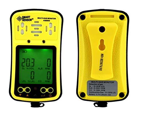 SMART SENSOR Multi Gas Monitor Handheld Gas Detector LCD Display Sound Light Alarm Rechargeable Battery 4 in 1 gas analyzer