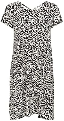 Onlbera Back Lace Up S/S Dress Jrs Noos, Vestito, Donna, Nero / Aop: Eggnog Leo, M