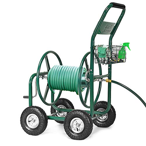 Giantex Garden Hose Reel Cart 4Wheel Lawn Watering Outdoor Heavy Duty