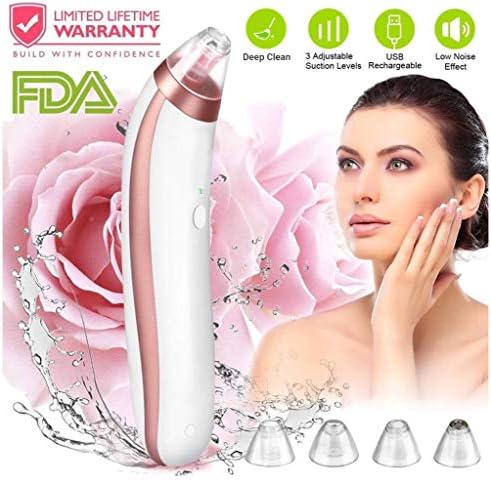 Blackhead Remover, Vacuum Blackhead Removal Peel Tool Extractor Electric Skin Pore Cleaner, Rechargeable Suction Comedone Acne Eliminator Microdermabrasion Device for Nose Face Men Women