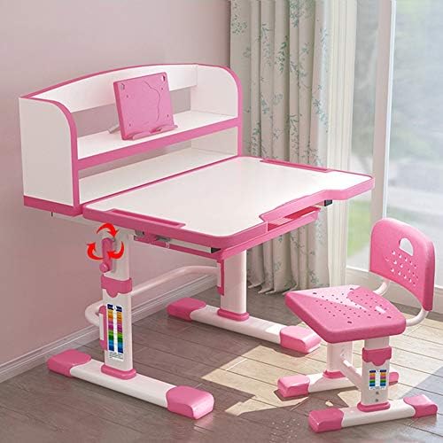 子供のテーブルと椅子 学生用テーブルと椅子セット 高さ調節可能 大きな収納引き出しの子供のスタディテーブル た矯正チェア 近視を防ぐ 子供の机 学生用デスク オフィス その他のシーンに最適 ピンク 贅沢 3 Hotelstatt Se