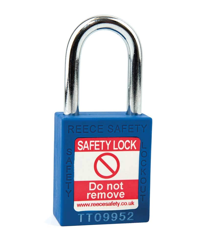 Caledonia Signs 53319 Safety Lockout Padlock, Keyed Different, Blue