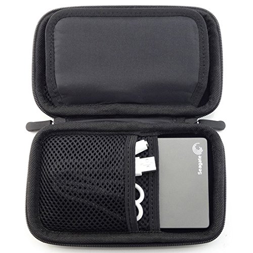 liangdongshop 2.5" Portable EVA Hard Drive Carrying Case USB Cable Memory Card Charger HDD Pouch(Black)