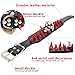 Berry Pet Sharp Spiked Studded Dog Collar - Stylish Leather Dog Collars - 2 Inch in Width Fit for Medium & Large Dogs - Such as Pitbull Mastiff - Black Rivets & Red Leather,17-20