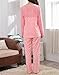 MyFav Junior Cute Girl Pajama Striped Polka Dots Loungewear Pink Pullover Gown