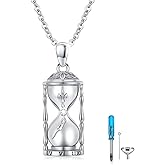 XIXLES 925 Sterling Silver Urn Cremation Pendant Necklace Keepsake Baptism Jewelry for Men Women Loss Of Loved Guitarist