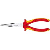KNIPEX Tools - Long Nose Pliers With Cutter, 1000V Insulated (2618200SBA),Yellow