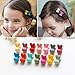 Fireboomoon 30pcs Girls Rabbit ears Shaped Mini Hair Claws Hair Bangs Hair Pin For Little Girls Mix Colored mini jaw clips,bows for girls,mini hair claws,goody barrettes,claw clip,hair claws for girls