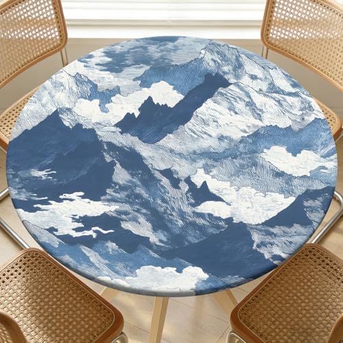 ARTSGOO Round Fitted Table Cloth Elastic