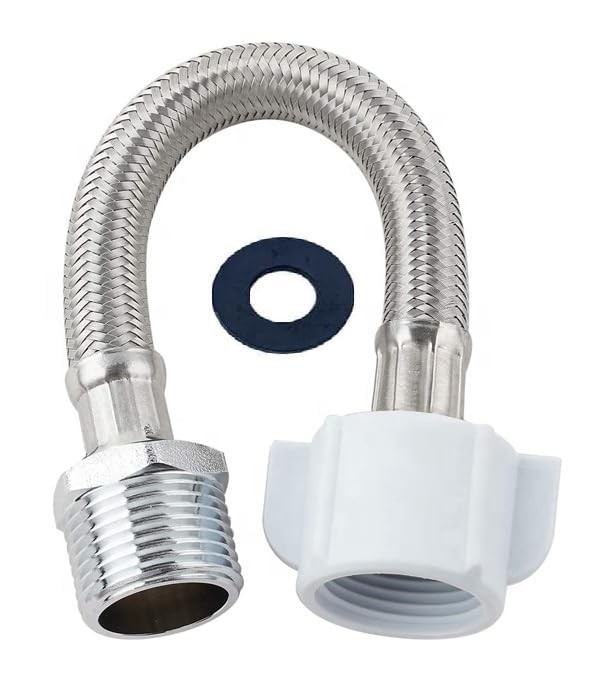 Photo 1 of HOME TBS 6 Inch Stainless Steel 7/8" Male to 7/8" Female Extension Hose for Toilet Seat Braided Handheld Spray Connector Easy to Tighten, Durable, Flexible Line
