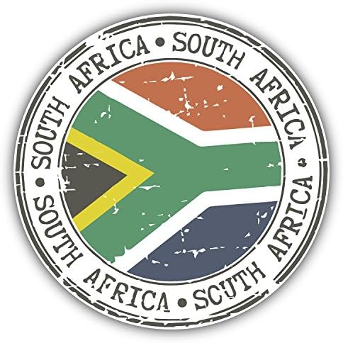 South Africa World Flag Grunge Rubber Stamp Art Decor Bumper Sticker 5'' x 5''